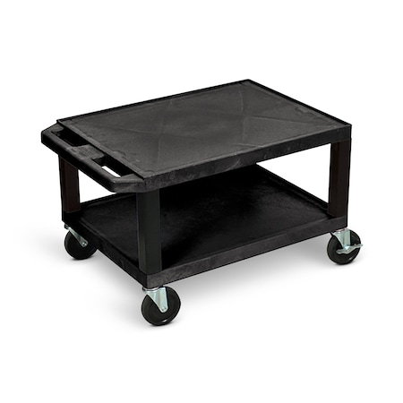 Luxor 16"H AV Cart - Two Shelves - Black Legs WT16